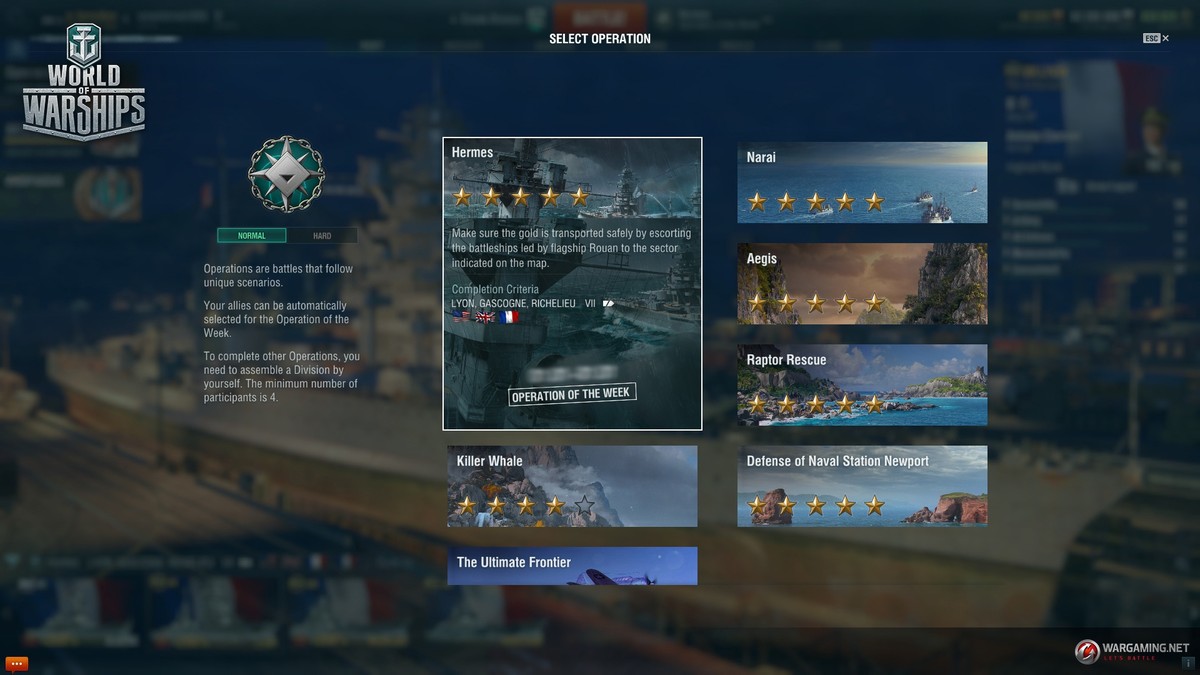 operations hermes world of warships